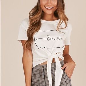 Bon Jour tie up t-shirt